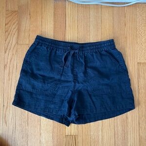 Quince Navy Linen Shorts